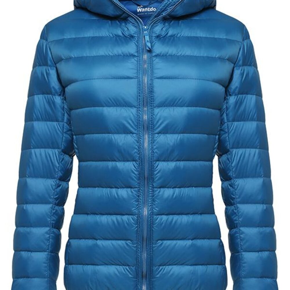 Wantdo Packable Down Puffer with Hood Turquoise | Size L | NWT
